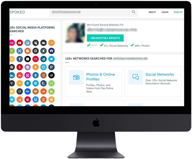Ricerca email sul social network